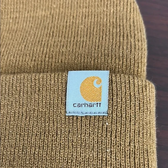 Carhartt Brown Knit Beanie with Cuffed Design - Picture 3 of 3